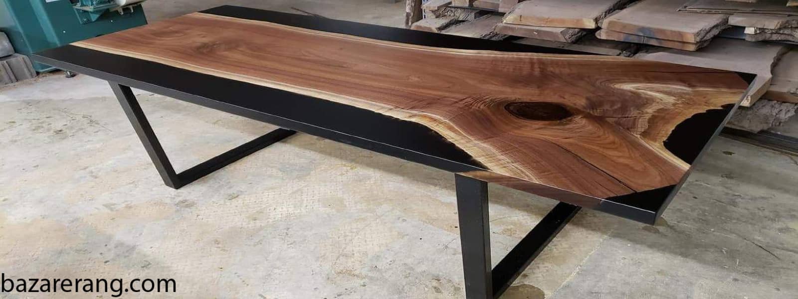 میز چوبی کامل و آماده شده با رزین اپوکسی چوب